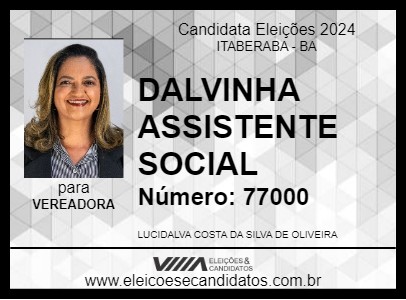 Candidato DALVINHA ASSISTENTE SOCIAL 2024 - ITABERABA - Eleições