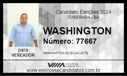 Candidato WASHINGTON 2024 - ITABERABA - Eleições