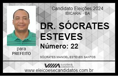 Candidato DR. SÓCRATES ESTEVES 2024 - IBICARAÍ - Eleições