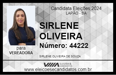 Candidato SIRLENE OLIVEIRA 2024 - LAPÃO - Eleições