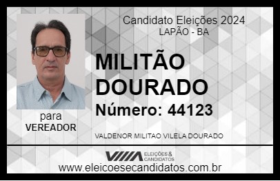 Candidato MILITÃO DOURADO 2024 - LAPÃO - Eleições