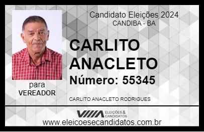 Candidato CARLITO ANACLETO 2024 - CANDIBA - Eleições