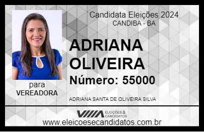 Candidato ADRIANA OLIVEIRA 2024 - CANDIBA - Eleições