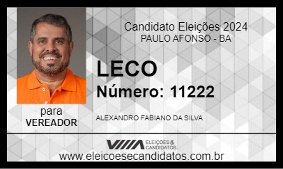 Candidato LECO 2024 - PAULO AFONSO - Eleições