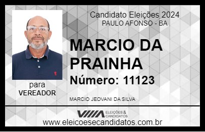 Candidato MARCIO DA PRAINHA 2024 - PAULO AFONSO - Eleições