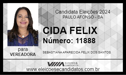 Candidato CIDA FELIX 2024 - PAULO AFONSO - Eleições