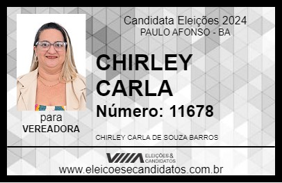 Candidato CHIRLEY CARLA 2024 - PAULO AFONSO - Eleições