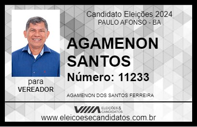 Candidato AGAMENON SANTOS 2024 - PAULO AFONSO - Eleições