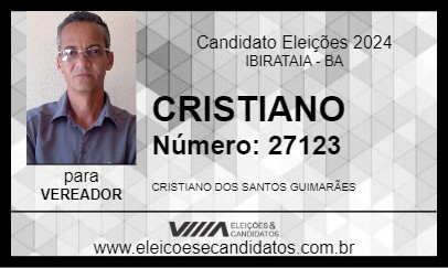 Candidato CRISTIANO 2024 - IBIRATAIA - Eleições