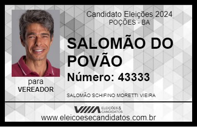 Candidato SALOMÃO DO POVÃO 2024 - POÇÕES - Eleições