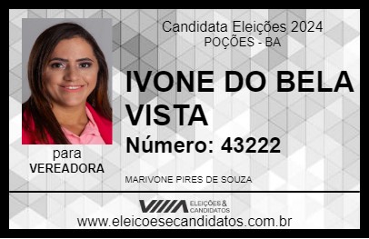 Candidato IVONE DO BELA VISTA 2024 - POÇÕES - Eleições