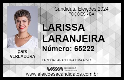 Candidato LARISSA LARANJEIRA 2024 - POÇÕES - Eleições