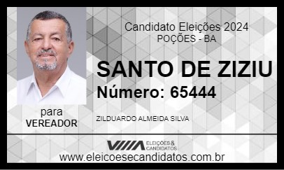 Candidato SANTO DE ZIZIU 2024 - POÇÕES - Eleições