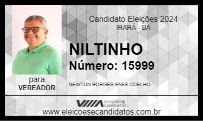 Candidato NILTINHO 2024 - IRARÁ - Eleições