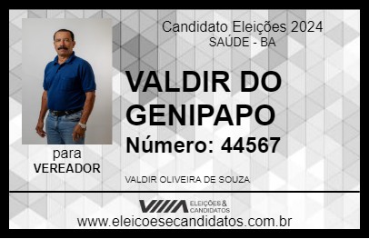 Candidato VALDIR DO GENIPAPO 2024 - SAÚDE - Eleições