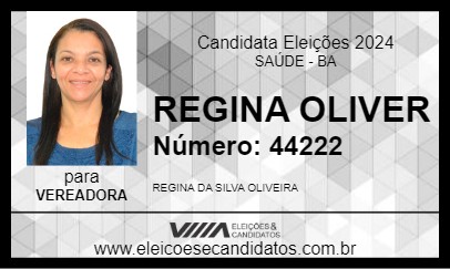 Candidato REGINA OLIVER 2024 - SAÚDE - Eleições