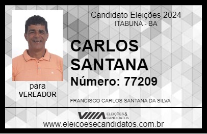 Candidato CARLOS SANTANA 2024 - ITABUNA - Eleições