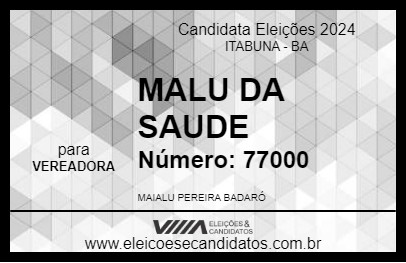 Candidato MALU DA SAUDE 2024 - ITABUNA - Eleições