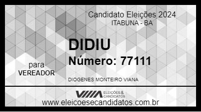 Candidato DIDIU 2024 - ITABUNA - Eleições