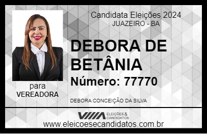 Candidato DEBORA DE BETÂNIA 2024 - JUAZEIRO - Eleições