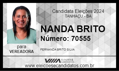 Candidato NANDA BRITO 2024 - TANHAÇU - Eleições