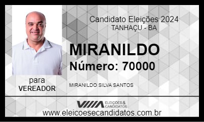 Candidato MIRANILDO 2024 - TANHAÇU - Eleições