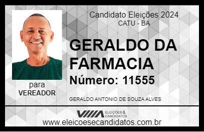 Candidato GERALDO DA FARMACIA 2024 - CATU - Eleições