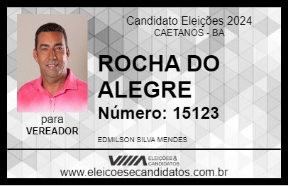 Candidato ROCHA DO ALEGRE 2024 - CAETANOS - Eleições