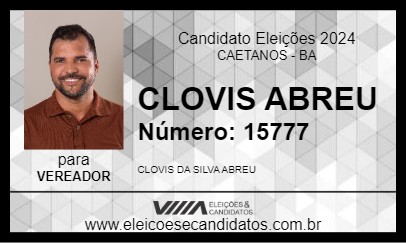 Candidato CLOVIS ABREU 2024 - CAETANOS - Eleições