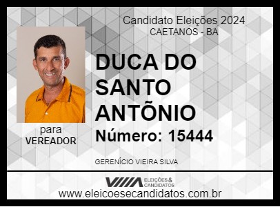 Candidato DUCA DO SANTO ANTÕNIO 2024 - CAETANOS - Eleições