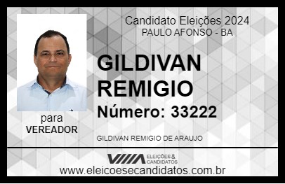 Candidato GILDIVAN REMIGIO 2024 - PAULO AFONSO - Eleições