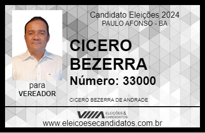 Candidato CICERO BEZERRA 2024 - PAULO AFONSO - Eleições