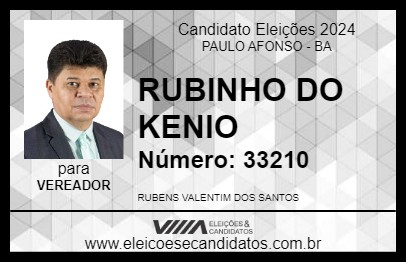 Candidato RUBINHO DO KENIO 2024 - PAULO AFONSO - Eleições