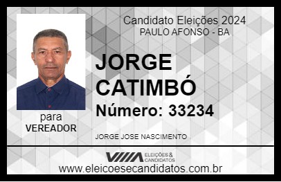 Candidato JORGE CATIMBÓ 2024 - PAULO AFONSO - Eleições