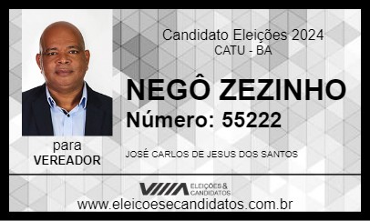 Candidato NEGO ZEZINHO 2024 - CATU - Eleições