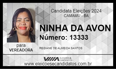 Candidato NINHA DA AVON 2024 - CAMAMU - Eleições