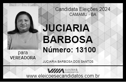 Candidato JUCIARIA BARBOSA 2024 - CAMAMU - Eleições