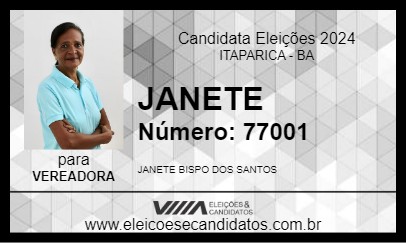 Candidato JANETE 2024 - ITAPARICA - Eleições