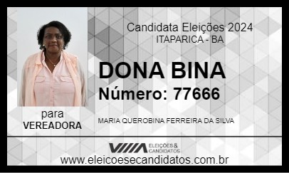 Candidato DONA BINA 2024 - ITAPARICA - Eleições