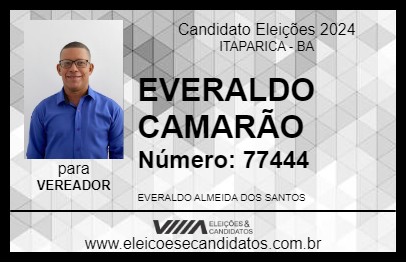 Candidato EVERALDO CAMARÃO 2024 - ITAPARICA - Eleições