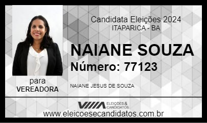 Candidato NAIANE SOUZA 2024 - ITAPARICA - Eleições