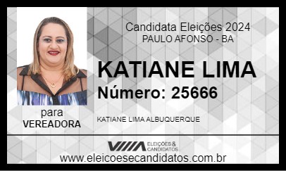 Candidato KATIANE LIMA 2024 - PAULO AFONSO - Eleições