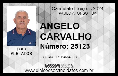 Candidato ANGELO CARVALHO 2024 - PAULO AFONSO - Eleições