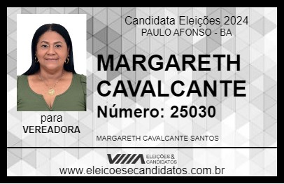 Candidato MARGARETH CAVALCANTE 2024 - PAULO AFONSO - Eleições