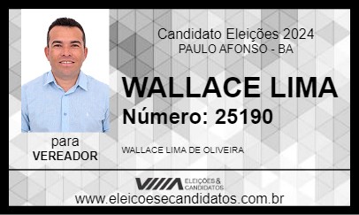 Candidato WALLACE LIMA 2024 - PAULO AFONSO - Eleições