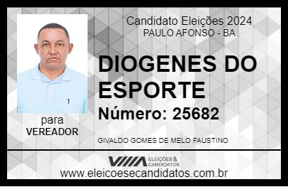 Candidato DIOGENES DO ESPORTE 2024 - PAULO AFONSO - Eleições