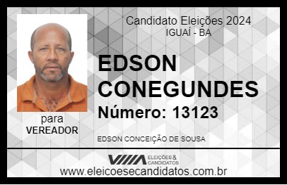 Candidato EDSON CONEGUNDES 2024 - IGUAÍ - Eleições