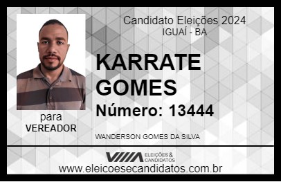 Candidato KARRATE GOMES 2024 - IGUAÍ - Eleições