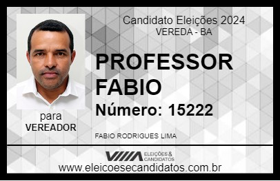 Candidato PROFESSOR FABIO 2024 - VEREDA - Eleições