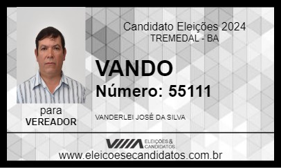 Candidato VANDO 2024 - TREMEDAL - Eleições